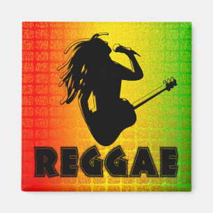 Reggae Rasta Rastafarian Jamaican Square Magnets