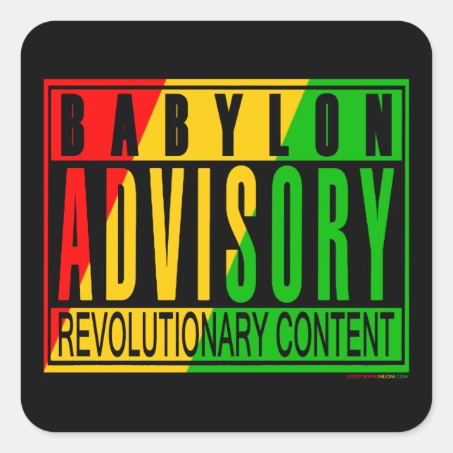 Reggae RASTA Square Sticker (Front)