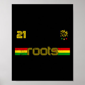 Reggae Rastafari Ethiopia Jamaica Football Soccer  Poster