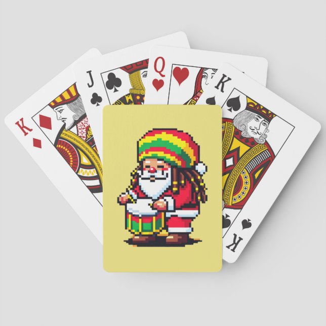 Reggae Rhythms with Santa - Christmas Beat Playing Cards (Back)