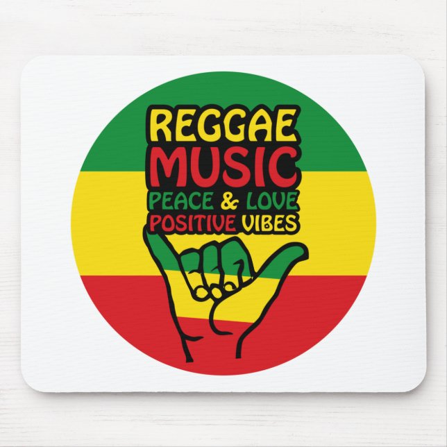 Reggae Shaka Hand with positive quotes Mouse Mat (Front)