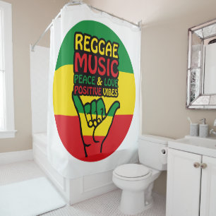 Reggae Shaka Hand with positive quotes Shower Curtain