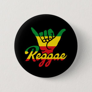 Reggae Shaka Hands with Reggae colors 6 Cm Round Badge
