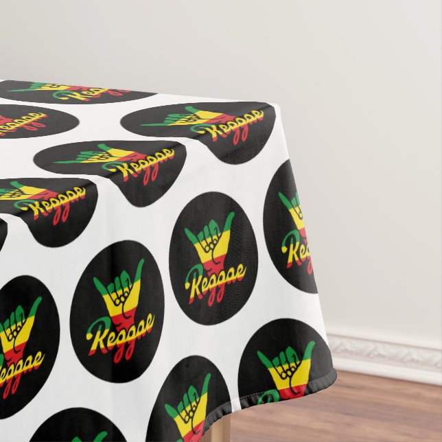 Reggae Shaka Hands with reggae colors Tablecloth (In Situ)