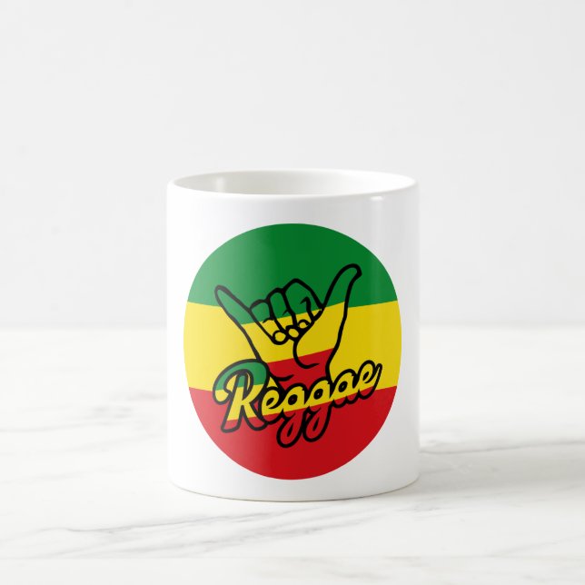 Reggae Shaka Hands with reggae colours Coffee Mug (Center)