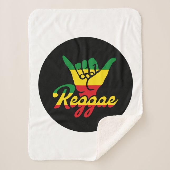 Reggae Shaka Hands with reggae colours Sherpa Blanket (Front)