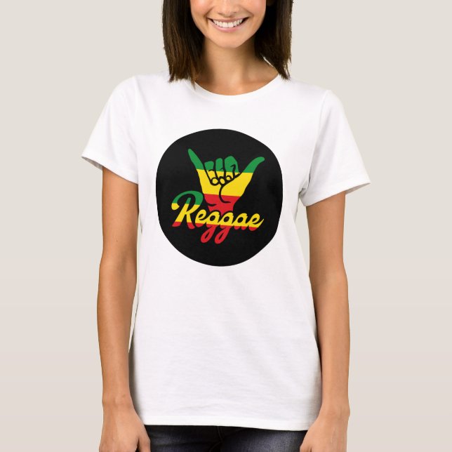 Reggae Shaka Hands with reggae colours T-Shirt (Front)