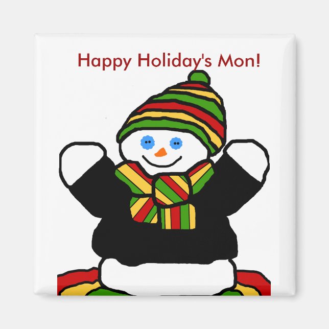 Reggae snowman magnet (Front)