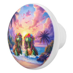 Reggae Turtles – Island Vibes Forever. Ceramic Knob