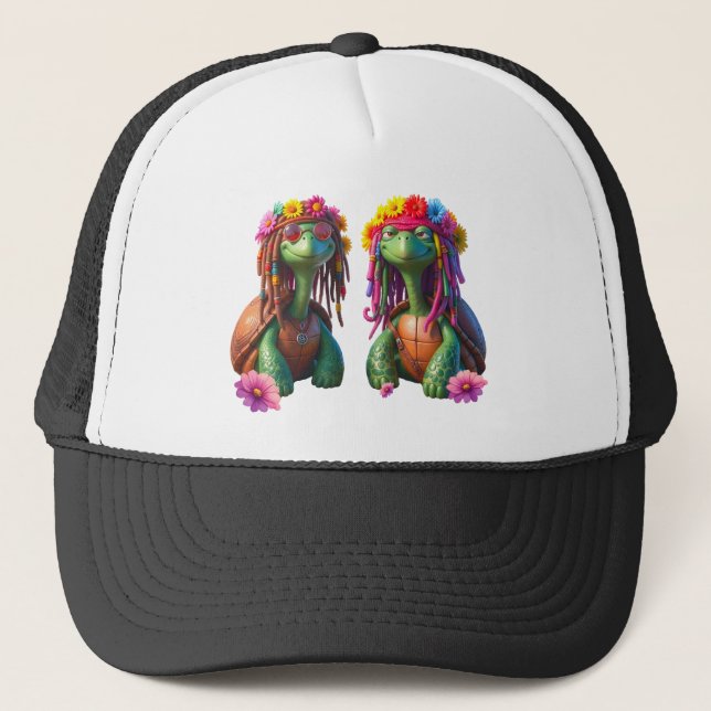 Reggae Turtles – Island Vibes Forever.  Trucker Hat (Front)