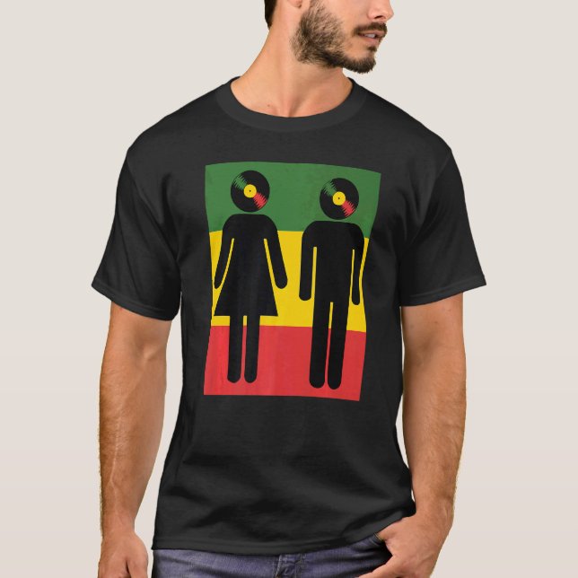 Reggaeton Family Reggae Couple T-Shirt (Front)