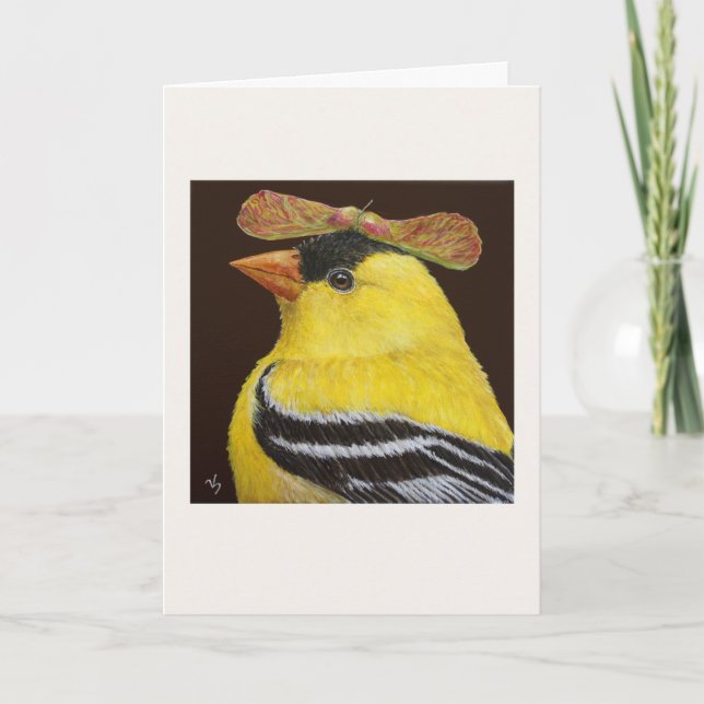 Reggie the goldfinch card (Front)