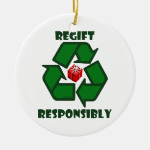 Regift Responsibly Ceramic Tree Decoration