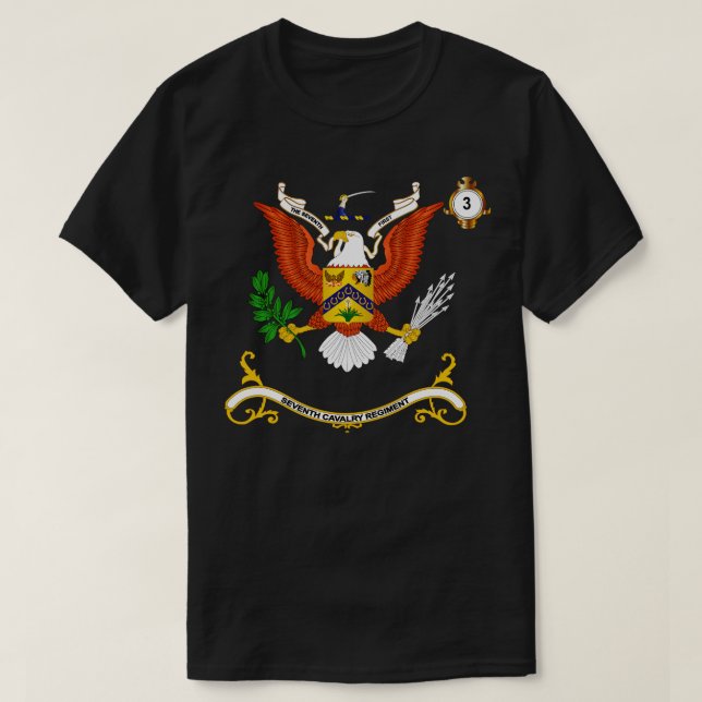Regimental Colours 3rd Squadron 7th Cavalry Regime T-Shirt (Design Front)
