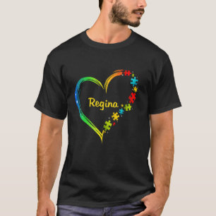 Regina Autism Awareness Heart Puzzle Idea 2020 T-Shirt