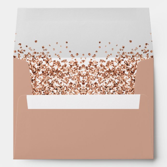 REGINA Blush and Rose Gold Sequins Glitter Envelope (Back (Bottom))