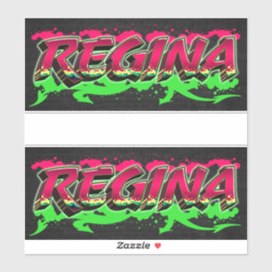 Regina First Name Graffiti Sticker