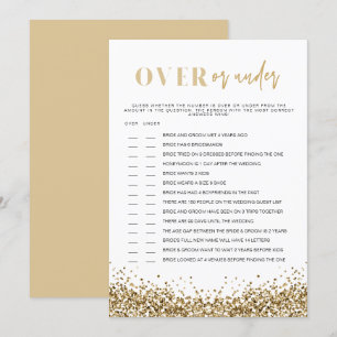 REGINA Gold Over Under Bridal Shower Game  Invitation