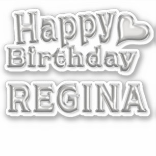 Regina Happy Birthday silver Sticker