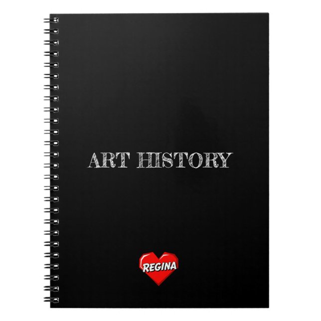 Regina Heart Black Notebook (Front)