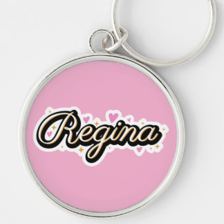 Regina name cute design key ring