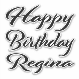 Regina Name First name black Sticker Birthday