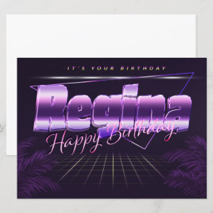 Regina Name First name pura retro card Birthday