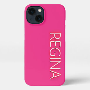 Regina name in glowing neon lights novelty iPhone 13 case