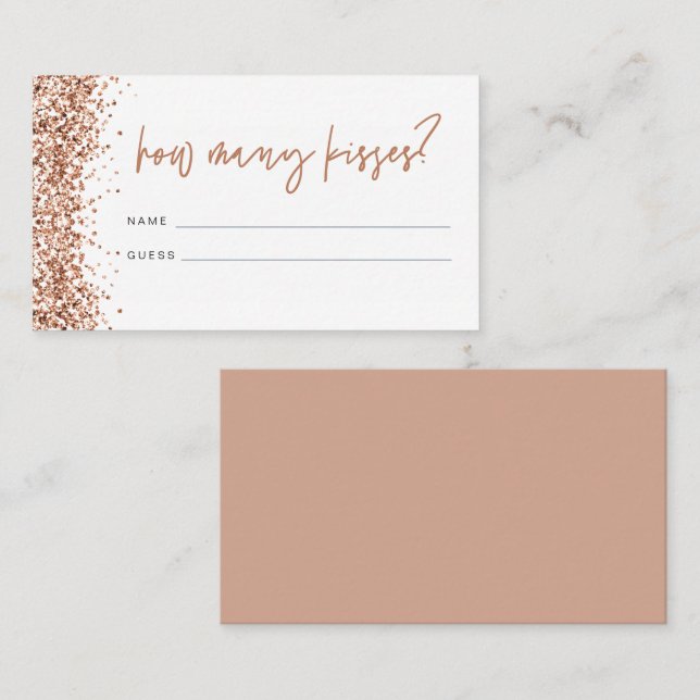 REGINA Rose Gold How Many Kisses Shower Card (Front/Back)