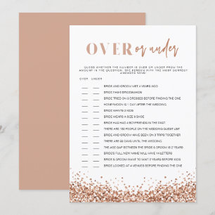 REGINA Rose Gold Over Under Bridal Shower Game Invitation
