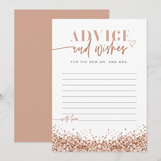 REGINA Rose Gold Sequins Advice and Wishes Card (Front/Back)