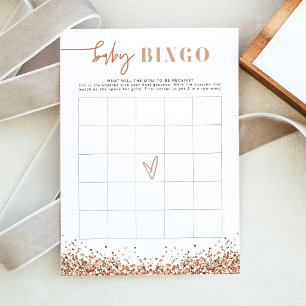 REGINA Rose Gold Sequins Baby Shower Bingo Game Invitation