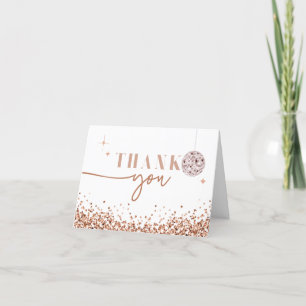 REGINA Rose Gold Sequins Disco Thank You Card