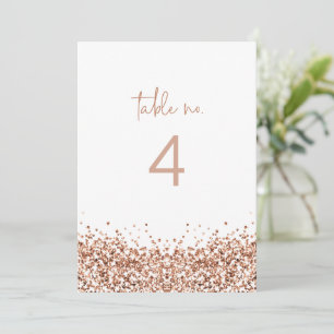 REGINA Rose Gold Sequins Glitter Table Number