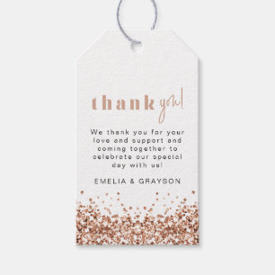 REGINA Rose Gold Sequins Thank You Gift Tag