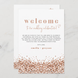 REGINA Rose Gold Welcome Letter Timeline Card