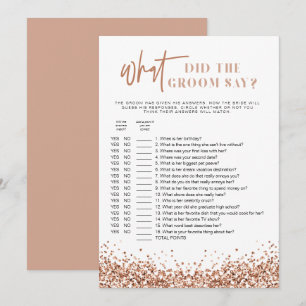 REGINA Rose Gold What Did The Groom Say Game Invitation
