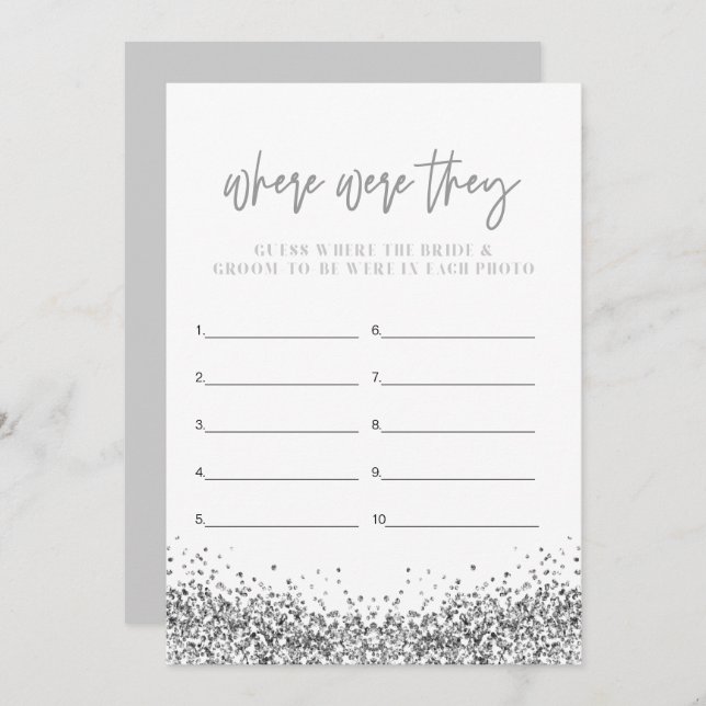 REGINA Silver Disco Where Were They Bridal Shower Invitation (Front/Back)