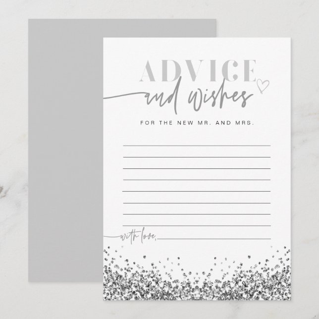 REGINA Silver Glitter Advice and Wishes Card (Front/Back)