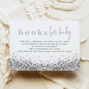 REGINA Silver Glitter Sequins Books For Baby Card