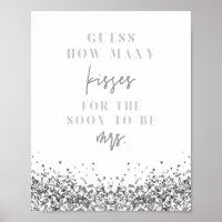 REGINA Silver How Many Kisses Bridal Shower Game P