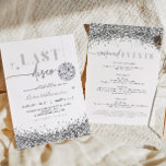REGINA Silver Last Disco Bachelorette Weekend Invi Invitation<br><div class="desc">This bachelorette invitation and itinerary template features a silver disco ball and faux silver glitter sequins with an editable backside itinerary. Easily edit most wording to meet the needs of your event. This invitation is perfect for a bachelorette weekend or bridal shower outing.</div>