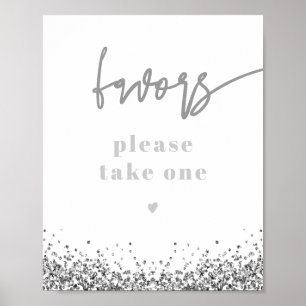REGINA Silver Sequins Disco Wedding Party Favours Poster