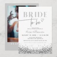 REGINA Silver Sequins Sparkly Bridal Shower Invita