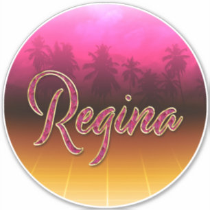 Regina Vorname Name golden pink Aufkleber Sticker