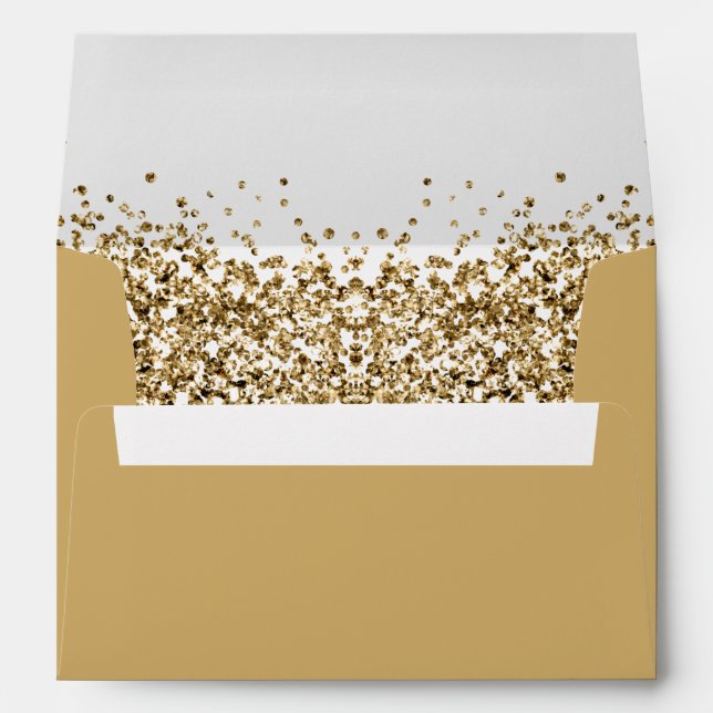 REGINA Yellow Gold Sequins Glitter Envelope (Back (Bottom))