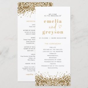 REGINA Yellow Gold Sequins Long Wedding Program Menu