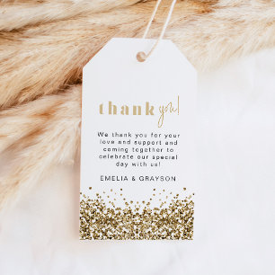 REGINA Yellow Gold Sequins Thank You Gift Tag