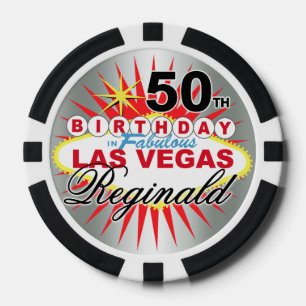 Reginald silver 50th birthday Vegas poker chip