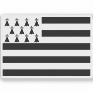 Region of Brittany (Gwenn ha du) flag, France